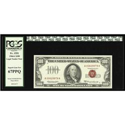 Fr. 1551 $100 1966A Legal Tender Note. PCGS Superb Gem Fr. 1551 $100 1966A Legal Tender Note. PCGS S