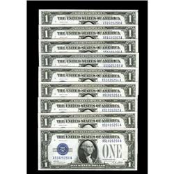Fr. 1601 $1 1928A Silver Certificates. Nine Consecutive Fr. 1601 $1 1928A Silver Certificates. Nine 