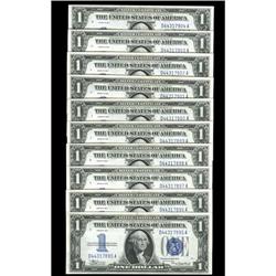 Fr. 1606 $1 1934 Silver Certificates. Ten Consecutive E Fr. 1606 $1 1934 Silver Certificates. Ten Co