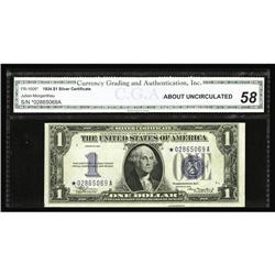 Fr. 1606* $1 1934 Silver Certificate. CGA About Uncircu Fr. 1606* $1 1934 Silver Certificate. CGA Ab