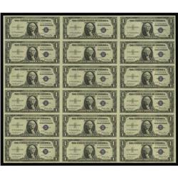 Fr. 1614 $1 1935E Silver Certificates. Uncut Sheet of 1 Fr. 1614 $1 1935E Silver Certificates. Uncut