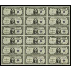 Fr. 1614 $1 1935E Silver Certificate. Uncut Sheet of Ei Fr. 1614 $1 1935E Silver Certificate. Uncut 
