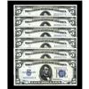 Fr. 1650 $5 1934 Silver Certificates. Six Consecutive E Fr. 1650 $5 1934 Silver Certificates. Six Co