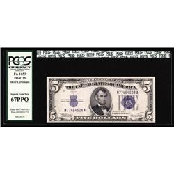Fr. 1653 $5 1934C Silver Certificate. PCGS Superb Gem N Fr. 1653 $5 1934C Silver Certificate. PCGS S