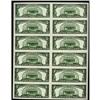Image 2 : Fr. 1653 $5 1934C Silver Certificates.Uncut Sheet of 12 Fr. 1653 $5 1934C Silver Certificates. Uncut