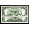 Image 2 : Fr. 1654*/Fr. 1653* $5 Changeover Pair Fr. 1654*/Fr. 1653* $5 1934D Wide l/1934C Silver Certificates