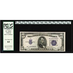 Fr. 1654* $5 1934D Silver Star Certificates. Two Consec Fr. 1654* $5 1934D Silver Certificates. Two 