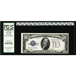 Fr. 1700 $10 1933 Silver Certificate. PCGS Choice New 6 Fr. 1700 $10 1933 Silver Certificate. PCGS C
