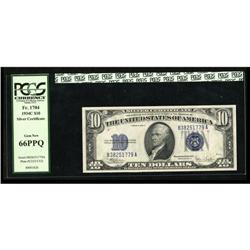 Fr. 1704 $10 1934C Silver Certificate. PCGS Gem New 66P Fr. 1704 $10 1934C Silver Certificate. PCGS 