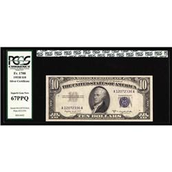 Fr. 1708 $10 1953B Silver Certificate. PCGS Superb Gem Fr. 1708 $10 1953B Silver Certificate. PCGS S