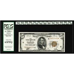 Fr. 1850-C* $5 1929 Federal Reserve Bank Note. PCGS Cho Fr. 1850-C* $5 1929 Federal Reserve Bank Not