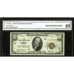 Fr. 1860-E $10 1929 Federal Reserve Bank Note. CGA Gem Fr. 1860-E $10 1929 Federal Reserve Bank Note