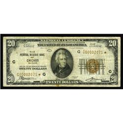 Fr. 1870-G* $20 1929 Federal Reserve Bank Note. Fine-Ve Fr. 1870-G* $20 1929 Federal Reserve Bank No