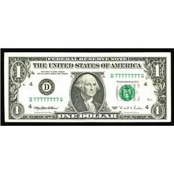 Fr. 1921-D $1 1995 Federal Reserve Note. Extremely Fine Fr. 1921-D $1 1995 Federal Reserve Note. Ext