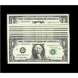 Fr. 1923-D, F $1 1995 Web Federal Reserve Notes. Nine E Fr. 1923-D, F $1 1995 Web Federal Reserve No