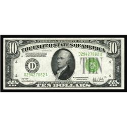 Fr. 2003-D $10 1928C Federal Reserve Note. Extremely Fi Fr. 2003-D $10 1928C Federal Reserve Note. E
