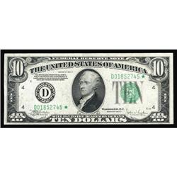 Fr. 2008-D* $10 1934C Federal Reserve Note. Choice Cris Fr. 2008-D* $10 1934C Federal Reserve Note. 