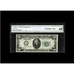 Fr. 2050-A $20 1928 Federal Reserve Note. CGA Extremely Fr. 2050-A $20 1928 Federal Reserve Note. CG