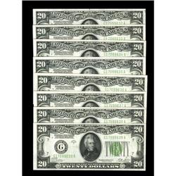 Fr. 2052-G $20 1928B Federal Reserve Notes. Eight Conse Fr. 2052-G $20 1928B Federal Reserve Notes. 