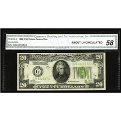 Fr. 2053-G $20 1928C Federal Reserve Note. CGA About Un Fr. 2053-G $20 1928C Federal Reserve Note. C