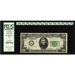 Fr. 2053-L $20 1928C Federal Reserve Note. PCGS Very Fi Fr. 2053-L $20 1928C Federal Reserve Note. P