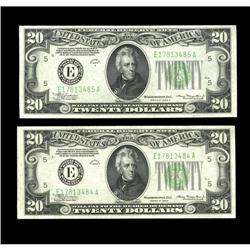 Fr. 2054-E/2055-E $20 1934/1934A Federal Reserve Notes. Fr. 2054-E/2055-E $20 1934/1934A Federal Res