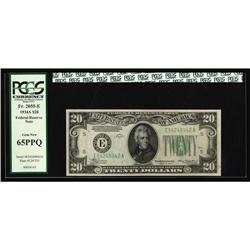 Fr. 2055-E/Fr.2054-E $20 1934A/1934 Reverse Changeover Fr. 2055-E/Fr.2054-E $20 1934A/1934 Reverse C