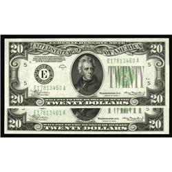 Fr. 2055-E/2054-E $20 1934A/1934 Federal Reserve Notes. Fr. 2055-E/2054-E $20 1934A/1934 Federal Res