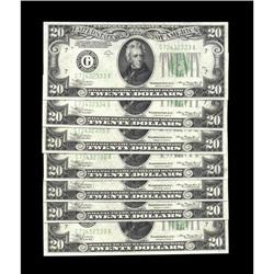Fr. 2055-G $20 1934A Federal Reserve Notes. Fr. 2055-G $20 1934A Federal Reserve Notes. Seven Consec