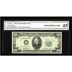 Fr. 2060-E* $20 1950A Federal Reserve Star Note. CGA Ge Fr. 2060-E* $20 1950A Federal Reserve Note. 