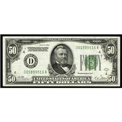 Fr. 2100-D $50 1928 Federal Reserve Note. Choice Crisp Fr. 2100-D $50 1928 Federal Reserve Note. Cho