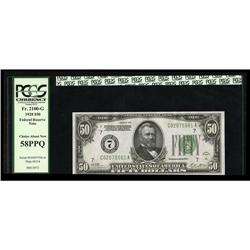 Fr. 2100-G $50 1928 Federal Reserve Note. PCGS Choice A Fr. 2100-G $50 1928 Federal Reserve Note. PC