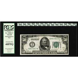 Fr. 2100-G* $50 1928 Federal Reserve Note. PCGS Extreme Fr. 2100-G* $50 1928 Federal Reserve Note. P