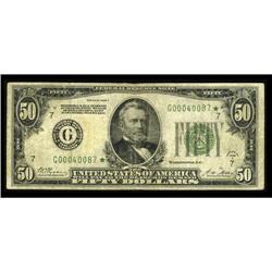 Fr. 2101-G* $50 1928A Federal Reserve Note. Fine.One of Fr. 2101-G* $50 1928A Federal Reserve Note. 