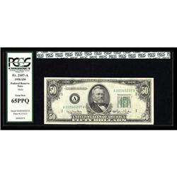 Fr. 2107-A $50 1950 Mule Federal Reserve Note. PCGS Gem Fr. 2107-A $50 1950 Mule Federal Reserve Not