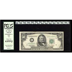 Fr. 2107-I $50 1950 Federal Reserve Note Mule. PCGS Cho Fr. 2107-I $50 1950 Mule Federal Reserve Not