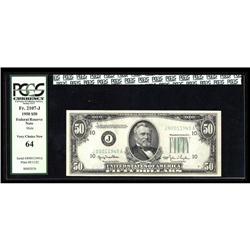 Fr. 2107-J $50 1950 Mule Federal Reserve Note. PCGS Ver Fr. 2107-J $50 1950 Mule Federal Reserve Not