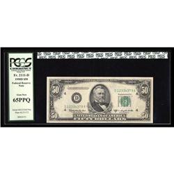 Fr. 2111-D $50 1950D Federal Reserve Note. PCGS Gem New Fr. 2111-D $50 1950D Federal Reserve Note. P