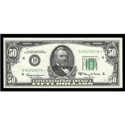 Fr. 2113-D* $50 1963A Federal Reserve Note. Choice Cris Fr. 2113-D* $50 1963A Federal Reserve Note. 