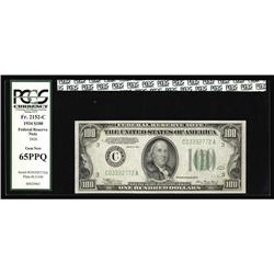 Fr. 2152-C $100 1934 Federal Reserve Note. PCGS Gem New Fr. 2152-C $100 1934 Federal Reserve Note. P