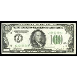 Fr. 2152-J $100 1934 Federal Reserve Note. Choice Uncir Fr. 2152-J $100 1934 Federal Reserve Note. C