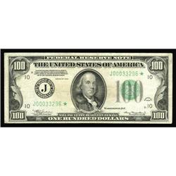 Fr. 2152-J* $100 1934 Federal Reserve Note. Fine-Very F Fr. 2152-J* $100 1934 Mule Federal Reserve N