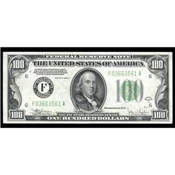 Fr. 2155-C $100 1934C Federal Reserve Note. Crisp Uncir Fr. 2155-C $100 1934C Federal Reserve Note. 