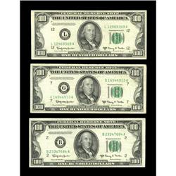 District set of 1950-E $100 notes. VF-XF 3 Notes District set of 1950-E $100 notes.