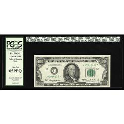 Fr. 2163-L* $100 1963A Federal Reserve Note. PCGS Gem N Fr. 2163-L* $100 1963A Federal Reserve Note.