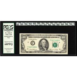 Fr. 2166-F $100 1969C Federal Reserve Note. PCGS Superb Fr. 2166-F $100 1969C Federal Reserve Note. 