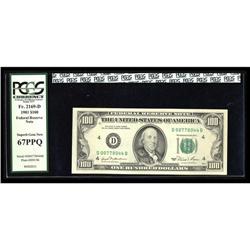 Fr. 2169-D $100 1981 Federal Reserve Note. PCGS Superb Fr. 2169-D $100 1981 Federal Reserve Note. PC