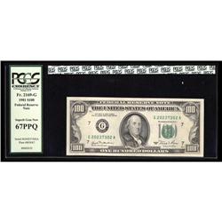 Fr. 2169-G $100 1981 Federal Reserve Note. PCGS Superb Fr. 2169-G $100 1981 Federal Reserve Note. PC