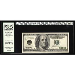 Fr. 2175-B* $100 1996 Federal Reserve Note. Fr. 2175-B* $100 1996 Federal Reserve Note. PCGS Superb 
