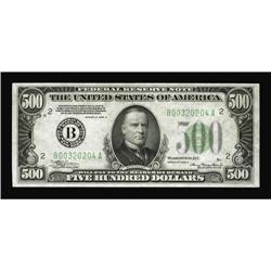 Fr. 2202-B $500 1934A Federal Reserve Note. Choice Abou Fr. 2202-B $500 1934A Federal Reserve Note. 